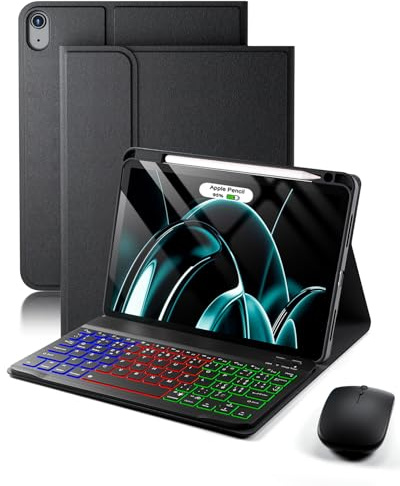 Per iPad Air 11 (M4 2026 /M3 2025/ M2 2024) 11 Pollici/iPad Air 5 (2022)/Air 4 (2020) 10.9 Pollici Cover custodia Con Bluetooth Italiano (QWERTY) Tastiera Retroilluminati Mouse Backlit Keyboard Case