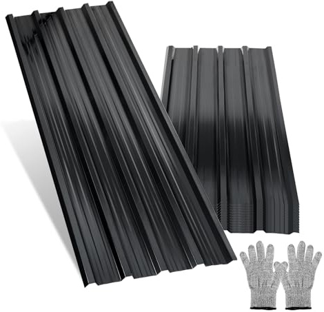 Jaxguom 12x Trapezblech 129 x 46 cm, 7 m² Dachblech Profilblech Wellblech aus verzinktem Stahl, 0,25 mm Dachplatten aus Stahlblech für Carport, Garage, Geräteschuppen, Gartenhaus, Anthrazit