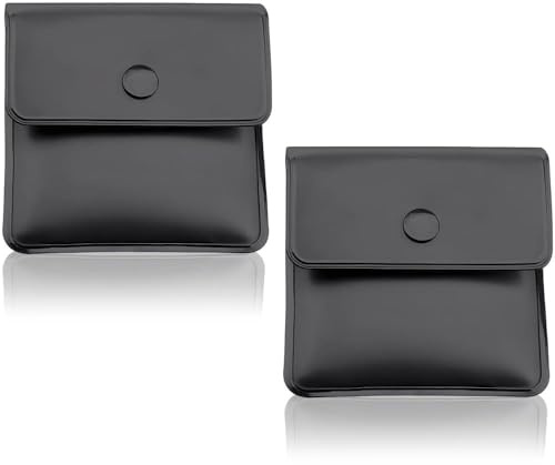 VELSIN 2 Pcs Portable Pocket Ashtrays - Portable Cigarette Ash Pouch, Compact Fireproof Pocket Ashtrays, Smell Proof Ashtray Bag Cigarette Ash Holder Case for Smoker Outdoor Travel