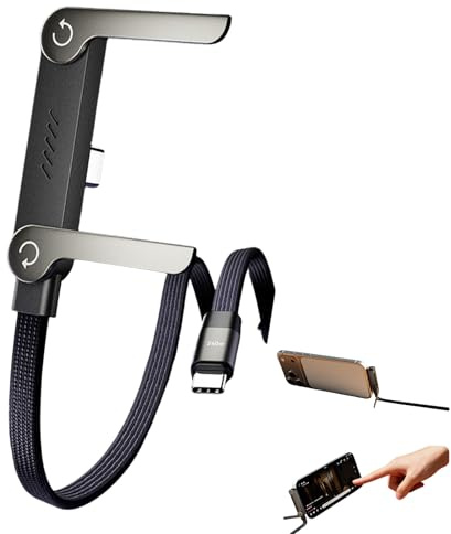 Générique Câble chargeur invisible 2 en 1 Câble de chargeur à support invisible avec support charge rapide 240W USB C câbles de charge supports 1,5 m, rotation smartphones pour Jeux Et Bureautique