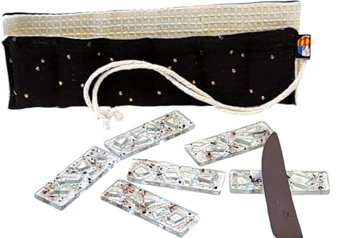 Lot 6 Porte-Couteaux Verre Recyclé Noir Fait Main en France + Étui Tissu