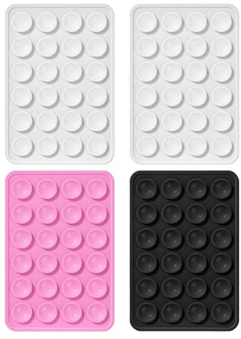 GTYHH 4 Supporti per Cellulare A Ventosa Bifacciale, Supporti Quadrati in Silicone, Accessori Universali per Cellulare Antiscivolo E Stabili.