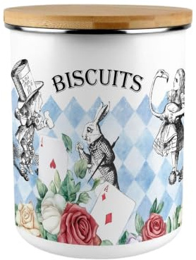 Alice's Adventures Biscuit Storage Tin - 2.7L Extra-Large Kitchen Canister