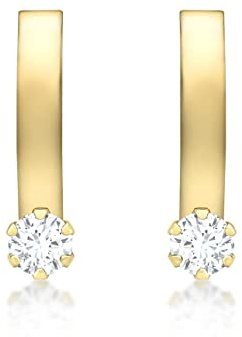 Carissima Gold Damen Ohrstecker CZ Curve Bar 375 Weißgold Zirkonia weiß Rundschliff 5.58.9939