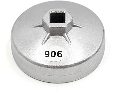 sourcing map 18 Flöten 84mm ölfilter filterschlüssel Metall öl filter Kappe Universalwerkzeug Silber