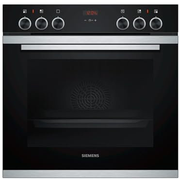 Siemens HE213ABS0 Four (électrique/encastrable) / 59,4 cm/porte rabattable/horloge électronique/acier inoxydable