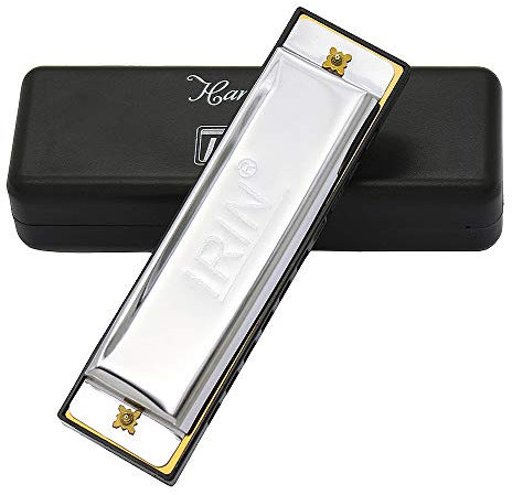 OriGlam 10 Holes 20 Tones Major Blues Harmonica, Key of C Harmonica For Kid and Adult Beginner with Hard Case Suitable For Blues, Folk, Jazz and Pop