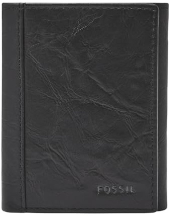 Fossil Brieftasche für Männer Neel, Leder Trifold schwarz 8,255 cm L x 1,905 cm B x 10,16 cm H ML3869001