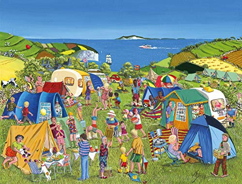 1000 Piece Jigsaw Puzzles For Adults - Far From The Madding Crowd The Camping Collection Tents & Caravans By Trai Hiscock 66cm X 50cm