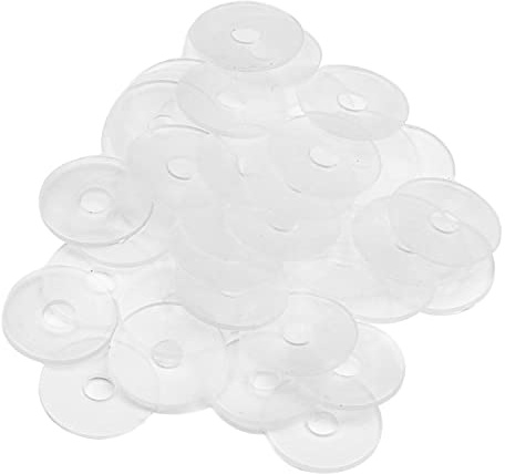 Othmro Nylon Flache Unterlegscheiben M4 17 mm OD 4 mm ID 1 mm Dicke Dichtung für Wasserhahn Rohr Wasserschlauch, transparent, 100 Stück