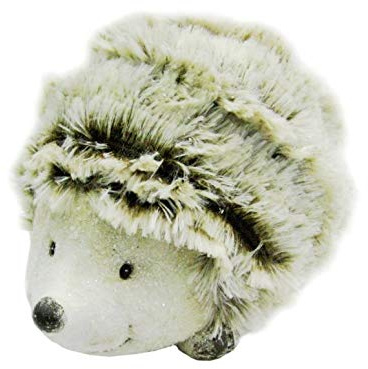 Nor XL Igel Weiss Kunstfell Waldtiere Tischdeko 15x10cm Deko Waldtier Dekoration Herbstdeko