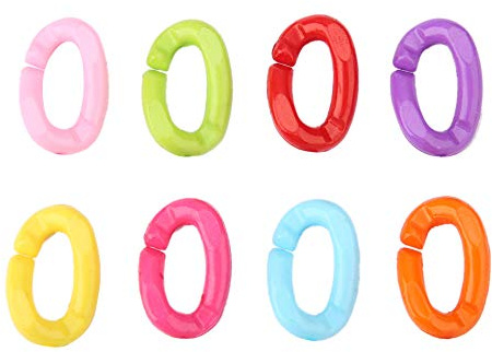 100 Stück Plastik Papagei Kletterspielzeug, Haustier Papagei Vogel C-Clips Haken Kettenglieder DIY Spielzeug Mix Farben