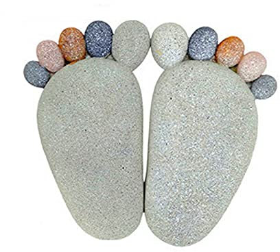 SCDXJ Piedras para El Jardín,Piedra de Paso del Patio de La Decoración del Jardín,Pie de Dibujos Animados Al Aire Libre Baldosa Villa Césped Pie,D