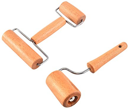Cabilock 2pcs Wooden Rolling Pin Double-end Roller for Baking Simple Dough Kneading Tool for Fondant Rolling