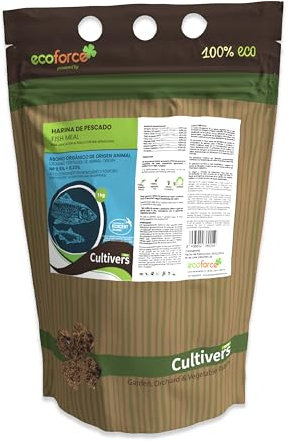 CULTIVERS Fischmehl 1 kg Universeller ökologischer Pflanzendünger. Stickstoff- und Phosphorversorgung. Wachstumsaktivierender Dünger Erhöht Fruchtbildung und Reifung