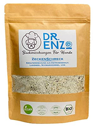 Dr. Enzo Bio Backmischung für Hundekekse - ZeckenSchreck - Zistrosenkraut, Lavendel - 200g - nur 4ct pro Keks - Hundekekse zum selber backen - Hundekeksbackmischung - CLEAN Food, Menge:5 Stück