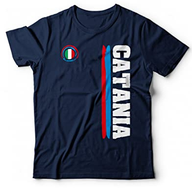 Generico Maglietta Catania Sport Calcio - T-Shirt Tifosi Ultras 46 Vari Colori Taglie dalla S alla XXL (L, Blu)