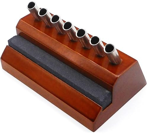 Wood Stand for Watchmakers Screwdrivers Holder with Sharpening Stone