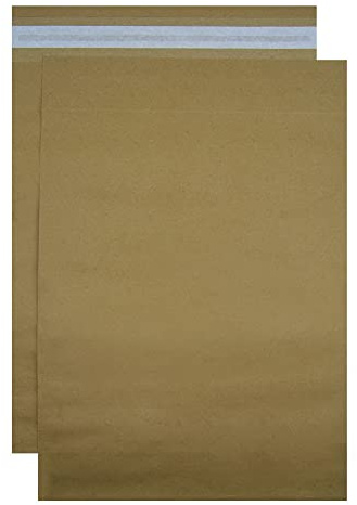 Versandtaschen aus Kraftpapier, Optik, blickdicht, mit Selbstverschluss, leicht haftend und robust, große braune Umschläge, verschiedene Größen (10, 420 x 500 x 100 mm)