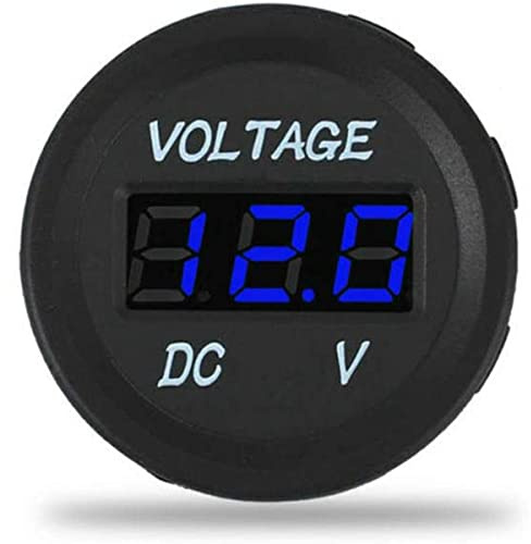 Tester di tensione DC 12V Display a LED Voltmetro Display Digitale Voltmetro Impermeabile Meter per Auto Moto 6-30V Blu