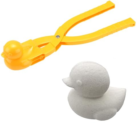 MRH&Crown Snowball Maker Duck Shapes Toys Clip Tool Mold Machine Snow Ball Toys Games with Handle for Kids Winter Snowball Fight Maker Tool Clip(Yellow)
