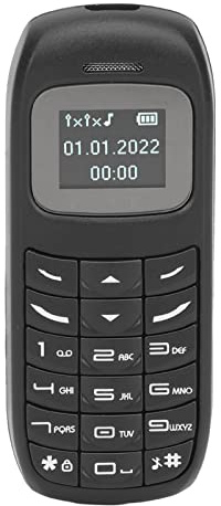 Mini Téléphone Bluetooth, Téléphone combiné Bluetooth, Double Carte SIM Double Veille, Mini Téléphone Portable 2G pour Personnes âgées, étudiants (Noir)