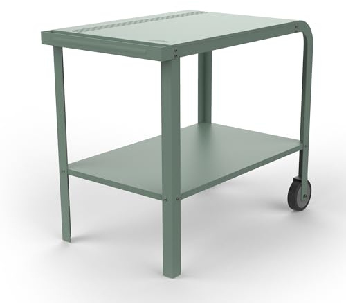ZiiPa - Desserte Extérieure Vallone Eucalyptus - Table d'Appoint pour Four à Pizza & Barbecue - Compatible Fours Piana à Pellets & Gaz - Acier Thermolaqué - Rangement Intégré - 4 Coloris