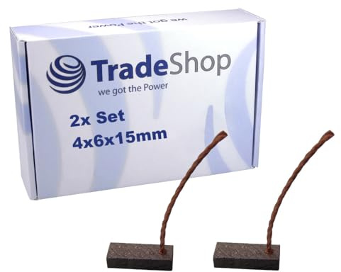 2x Trade-Shop Motorkohle Kohlebürste 4mm x 6mm x 15mm 12-24 Volt für verschiedene KFZ-Motoren Rolltor Garagentor Antriebe Lichtmaschine Verdeck