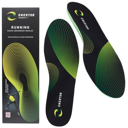 Enertor Ultimate Running Insoles with PX1 Shock-Absorbing Technology. Relief for: Plantar Fasciitis, shin splints, Achilles tendonitis, Runners Knee, Foot & Heel Pain