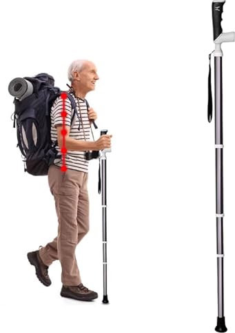 All-Terrain-WalkingStöcke Gehstöcke – weiche Handschlaufe – Gummispitzenabdeckung Spaziestöcke mit Verstellbarer Höhe Hilfsmittel für Menschen mit eingeschränkter Mobilität(A,38~105cm)