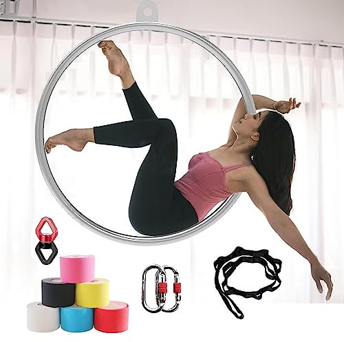 GCCSSBXF Aerial Ring Lyra Hoop Set – Einpunkt-Edelstahlreifen für Aerial Dancing & Yoga Training – 80–100 cm – maximale Belastung 150 kg – Aerial Yoga Equipment
