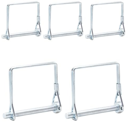 CEEYSEE 5 perni di sicurezza da 6 mm x 60 mm, con chiusura di bloccaggio, staffa quadrata in zincato, per rimorchi, trattori, ribaltabili, fattoria, tosaerba (F.6 mm x 60 mm)