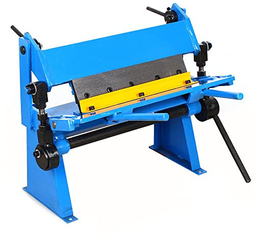 Blechbiegemaschine Kantbank Blechbiegemaschine Stahl Biegegerät Walze Handkantbank Kantbank Blechbieger Manuell Eisenblechbiegemaschine 0-135° Abkantbank Schwenkbiegemaschine Blau 305mm