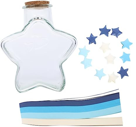 Wunschflasche Origami Stern Papierstreifen 1 Satz Blau