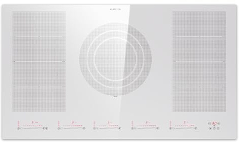 Klarstein Induktionskochfeld Mit 5 Platten, 90cm Glaskeramik Mit 4 Kochfelder, 9600W, Herd Mit Touch-Control & Überhitzungsschutz, Effizientes Glaskeramikkochfeld