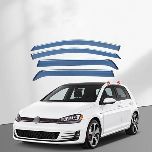 SUHNGE 1 Satz Windabweiser Regenabweiser für V.W Golf 7 MK7 2014-2019, Seitenscheiben Regenschutz Regenabweise, Autofenster Anklebbare Windschutz Deflektoren