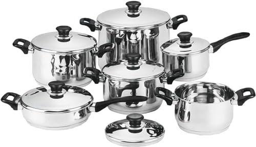 BATTERIA DI PENTOLE BAVARIA 12 PEZZI IN ACCIAIO INOX 18/10 new model