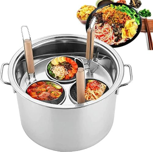 BTURYT Set di Inserti per cuocipasta a 3/4/5 Fori, pentola per Pasta in Acciaio Inossidabile e cestello con Inserto per pentole per Cucina Domestica, Ristorante, Strumento di Cottura comm