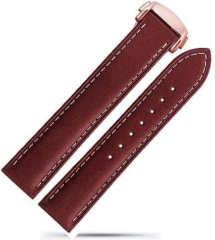 yeziu Italienisches Lederarmband für Omega Seamaster 300 150 Speedmaster 007 AT150, braunes Uhrenarmband, Faltschließe, 19 mm, 20 mm, 22 mm(B Dark brown-RD,19mm)