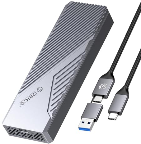 ORICO 40Gbps M.2 NVMe SSD Gehäuse für Thunderbolt 4/3/USB 4.0 bis zu 3500 MB/s, M.2 NVMe Adapter mit Eingebautem Lüfter, USB C Aluminiumlegierung Gehäuse für PCIe 2230 2242 2260 2280 M-Key SSD, -CNM2
