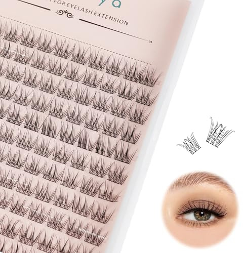YOONOYA Wimpern Einzeln 144 Pcs 11mm C Curl Wispy Lashes Cluster Wimpern Extensions DIY Individuelle Wimpernverlängerung Thin Band Wimpernbüschel zu Hause (QF- 11mm)