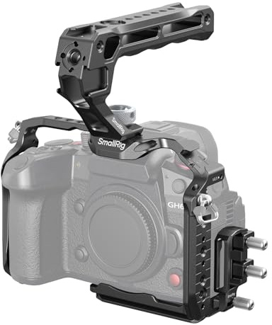 SMALLRIG HawkLock Schnellwechselkäfig-Kit für panasonic for LUMIX GH7 / GH6, mit Top-Griff-Kit, Kabelklemme für HDMI & USB-C, integriertes 1/4-20-Gewindeloch, 3/8-16 Positionierungslöcher - 4825