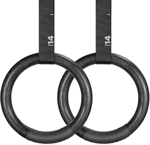 LIFERUN Turnringe Ringe Turnen Gymnastikringe, Olympische Gymnastik Rings mit Griffband, Verstellbaren Buckle Straps und Markierungen, Ringe Training für Full Body Workout (ABS - 28 mm)