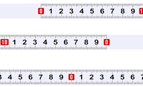 CENPEK Selbstklebendes metrisches Maßband, 4er-Set, je 1 m, von Links nach rechts, von rechts nach Links, von der Mitte nach rechts und Links