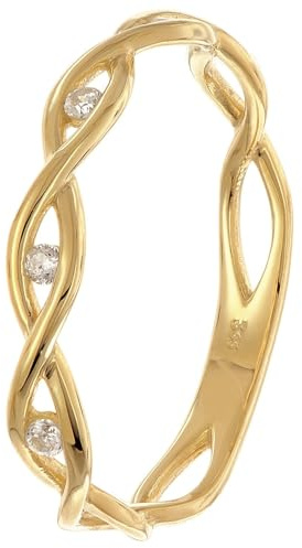 trendor Damen-Ring Gold 333/8K mit Zirkonias 68415 | zauberhaftes Schmuckstück für Frauen, edle Geschenkidee und tolles Accessoire,