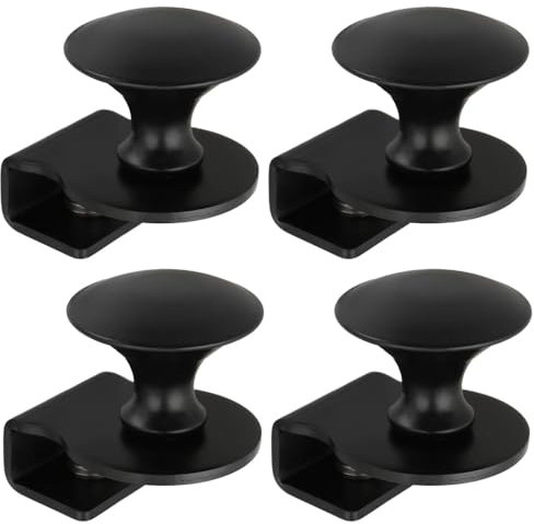 LT Easiyl Lot de 4 Poignées de Porte en Verre en Alliage de Zinc sans Perçage pour Vitrine de 5 à 8 Mm d'épaisseur Poignées de Cuisine Et de Salle de Bain Noires