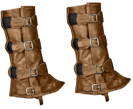 Baoblaze Stiefelüberzüge für Piratenkostüme, Beinüberzüge, Accessoires, Beinschützer im Vintage-Stil, neuartige Steampunk-Ritterstiefelüberzüge für Halloween, Braun