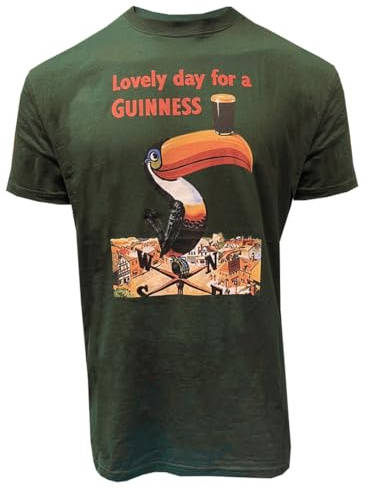 Guinness Lovely Day for a Tucan T-Shirt - Bottle Green Tee, flaschengrün, Small
