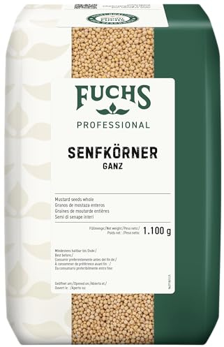 Fuchs Professional - Graines de moutarde entières | Pour les marinades, soupes et sauces au mortier | Qualité professionnelle pour les gros consommateurs | 1,1 kg dans un sac