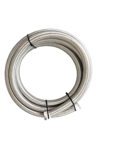 Tubo freno frizione Tubo Flessibile Universale Per Freni Idraulici Per Motociclette, Tubo Flessibile Per Radiatore Dell'olio, ID 6 Mm, Tubo Flessibile Per Freni In Nylon Intrecciato, 10 M(Silver)